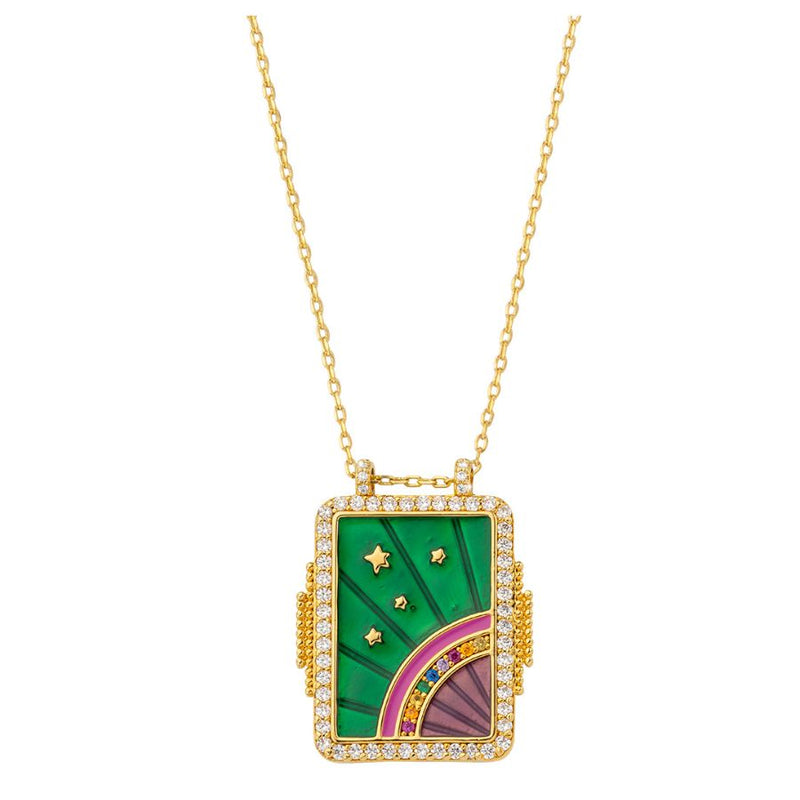 Collier MYA BAY Green Rainbow Boheme CO-358.G