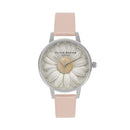 Montre Olivia Burton FLOWER SHOW 3D DAISY DUSTY PINK SILVER OB15EG39 - PRECIOVS