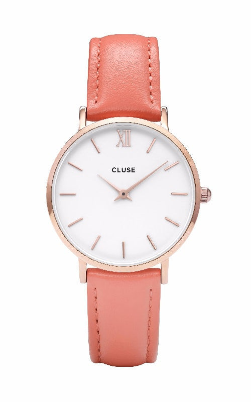 Montre CLUSE Minuit Rose Gold White/Flamingo CL30045 - PRECIOVS