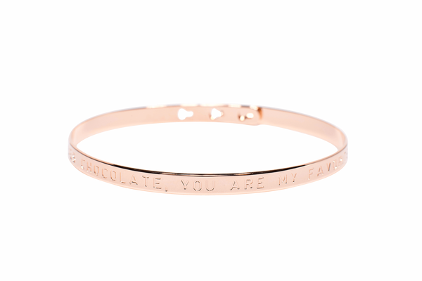 Bracelet Jonc MYA BAY Bay Line "Besides chocolate, you are my favorite!" JC-22 P - PRECIOVS